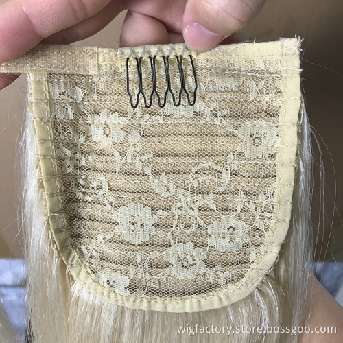 Long blonde ponytail human hair,100 cuticle aligned remy human hair ponytail extension,straight ponytail hair extensions 613
